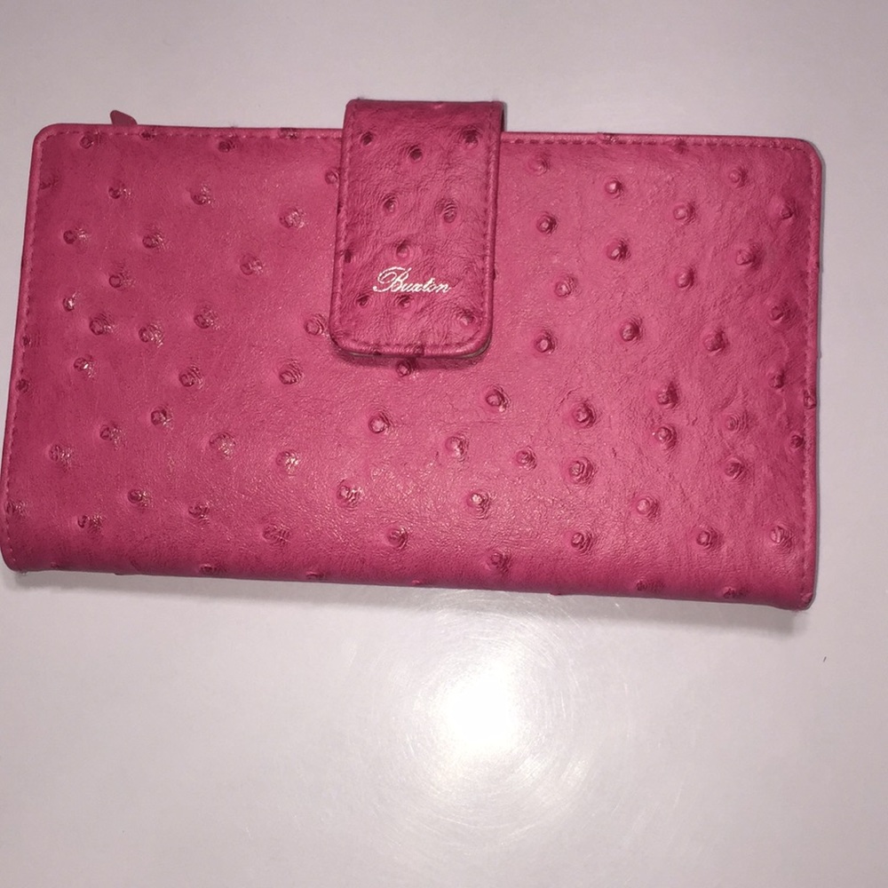 Faux ostrich super wallet